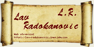 Lav Radokanović vizit kartica
